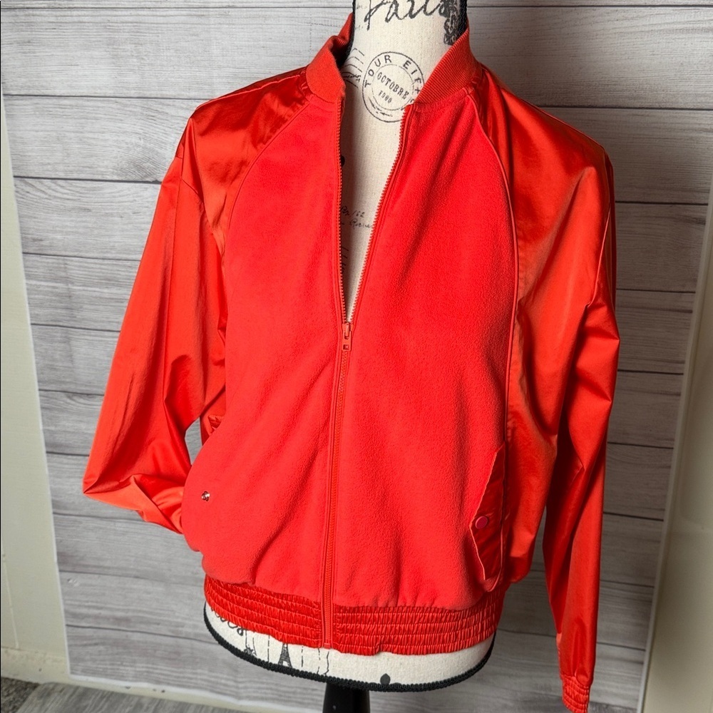 Athleta Coral Satin Track Jacket Size Small